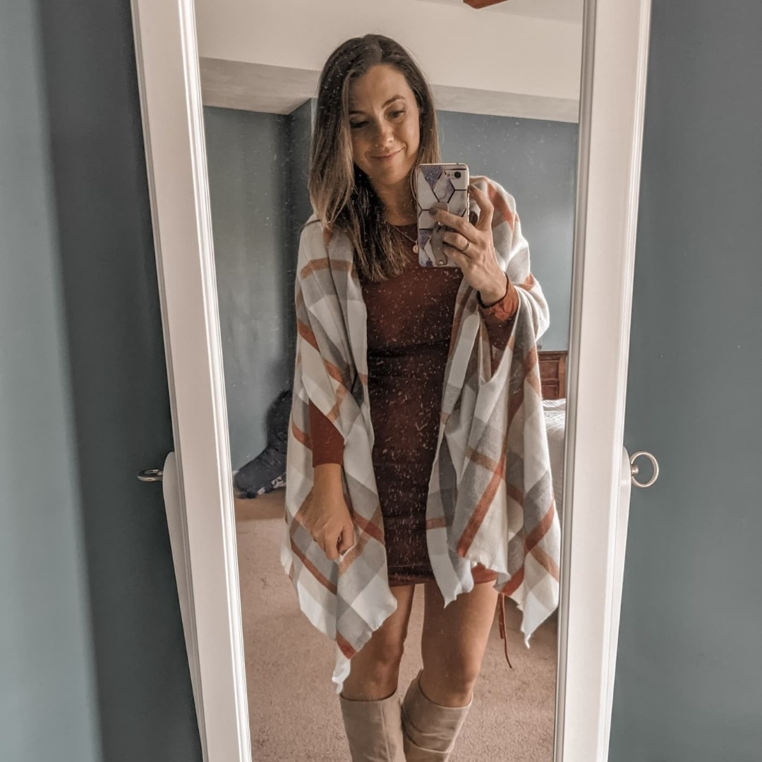 Look by FigAndRoses featuring Women's Plaid Wrap Jacket - A New DayTM Cream One Size