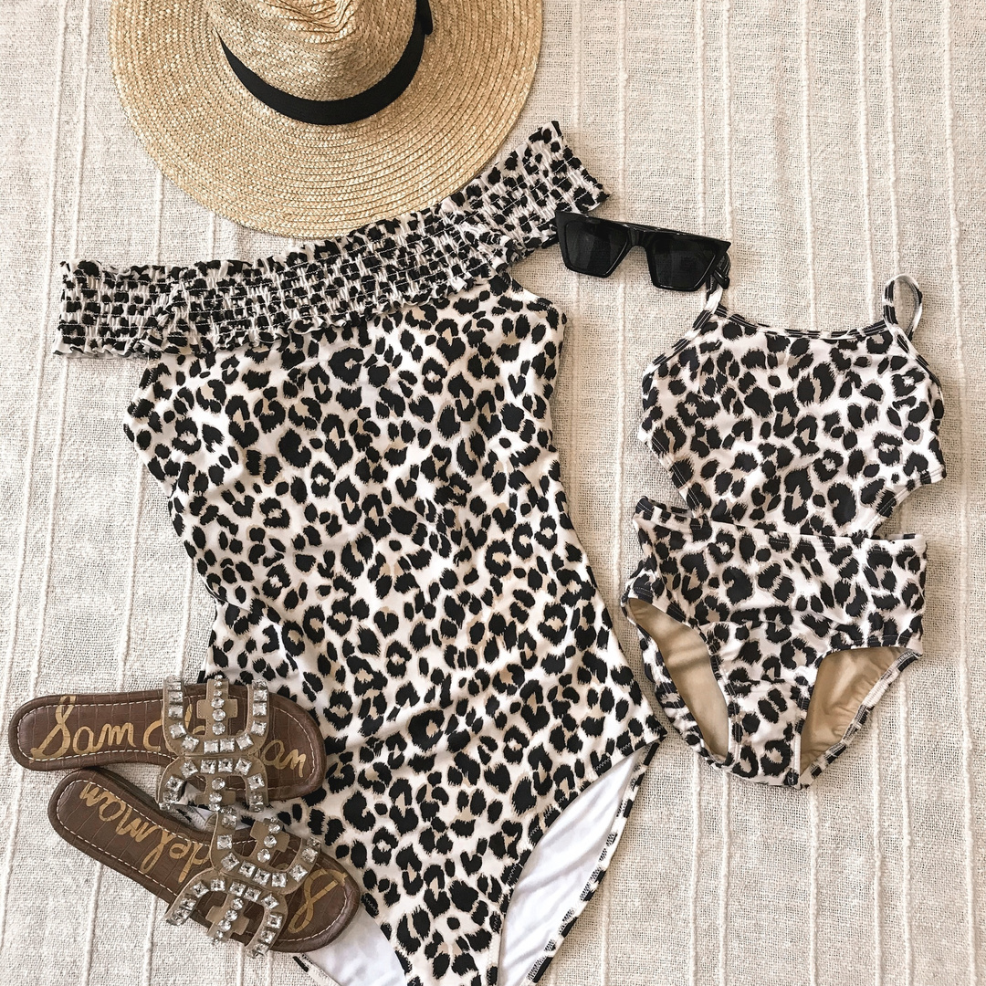 old navy leopard print swimsuit