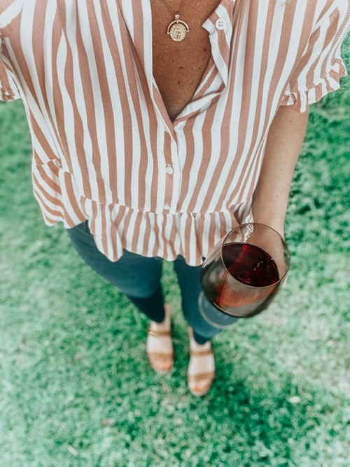 madewell striped peplum top