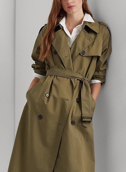 Double-Breasted Twill Trench Coat