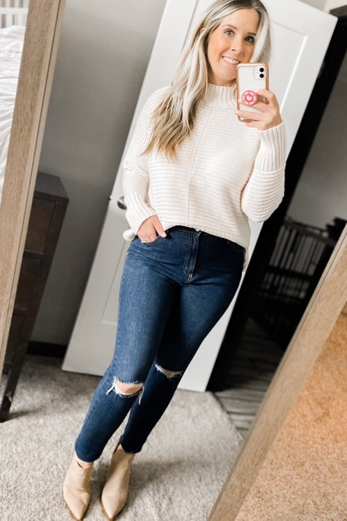 Fashion Look Featuring Apt. 9 Sweaters by blondestyleblog - ShopStyle