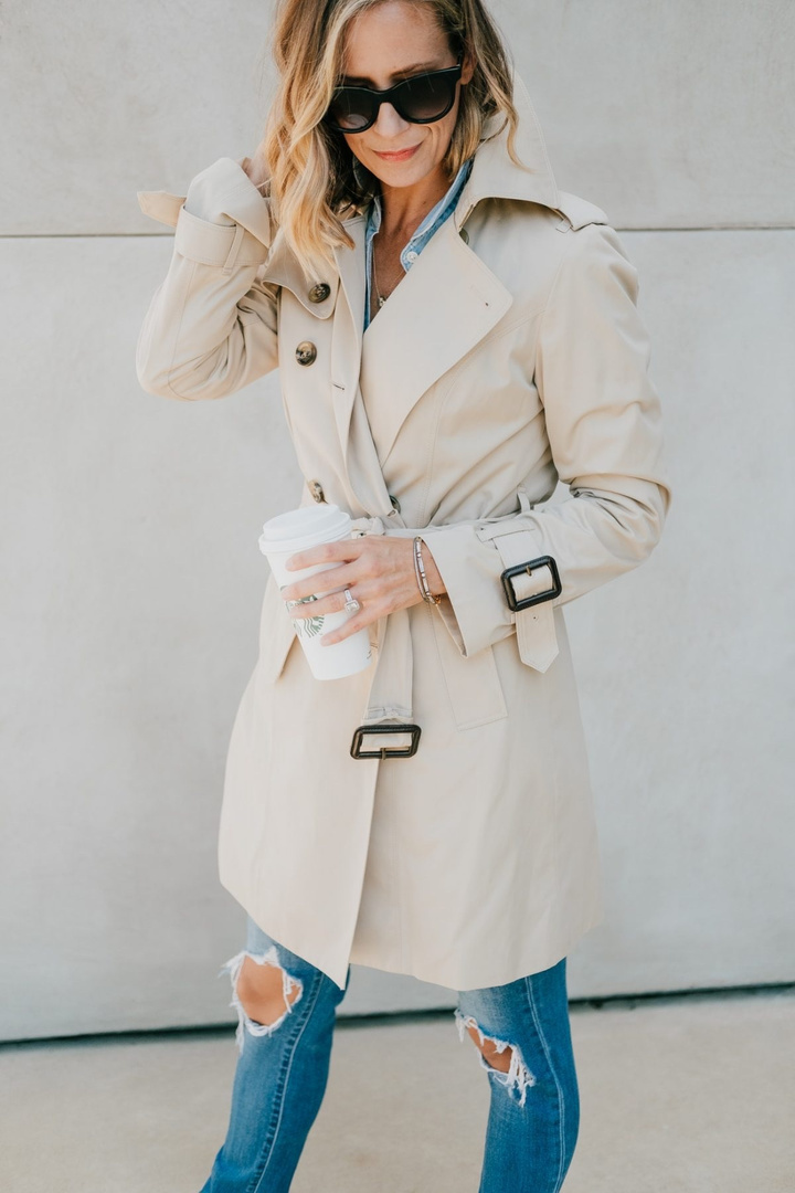 trench coat with detachable liner & hood