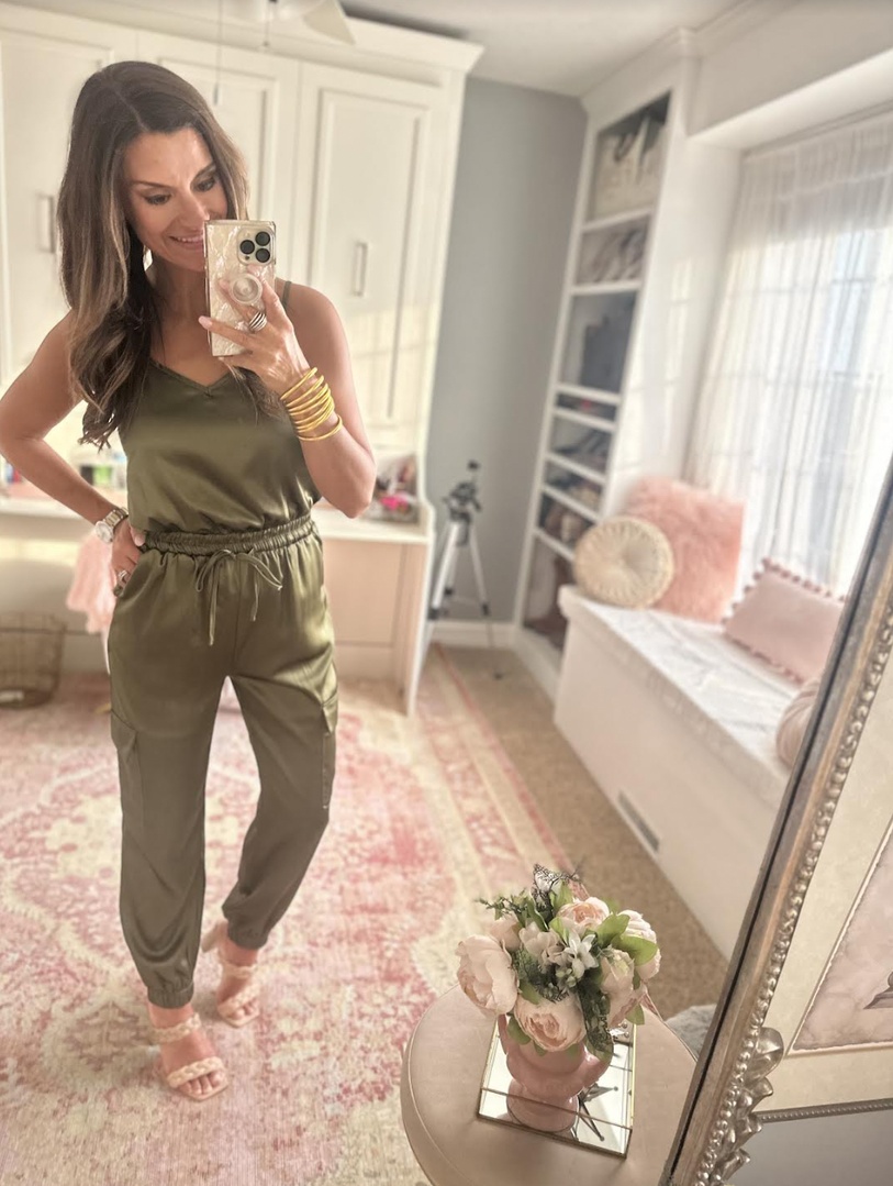 Look by Just Posted featuring BTFBM Women's Casual Sleeveless Adjustable Spaghetti Strap Jumpsuits Summer One Piece Outfits Satin Long Pants Rompers