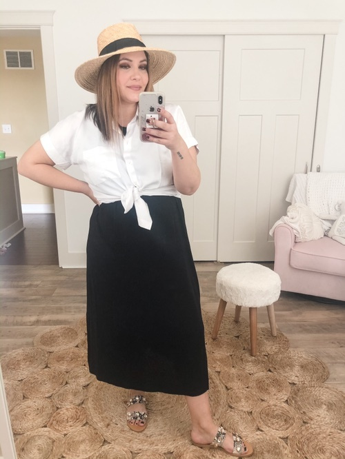 Look by Rebecca Wattenschaidt featuring H&M - Jersey Kaftan Dress - Black