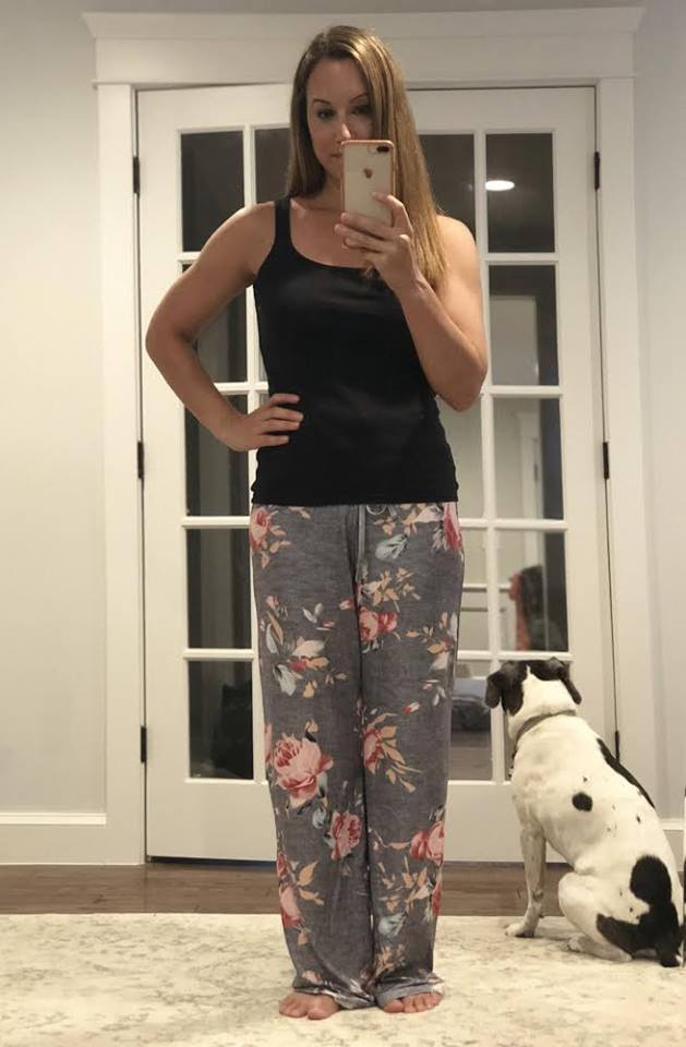 Angashion Womens High Waist Casual Floral Print Drawstring Wide Leg Pants