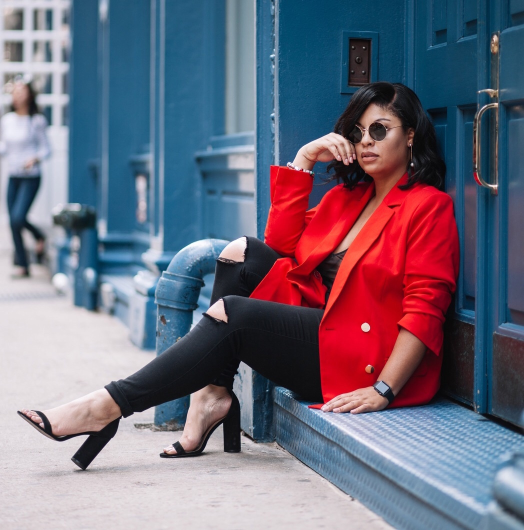 tailored longline blazer