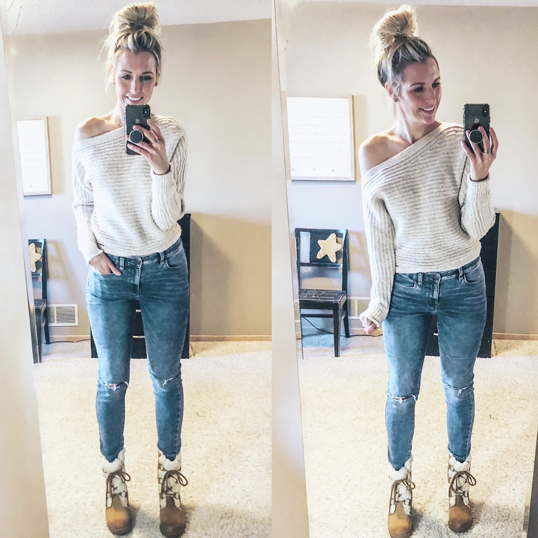 Fashion Look Featuring Sorel Boots and Abercrombie & Fitch Sweaters by  justmarlajean - ShopStyle