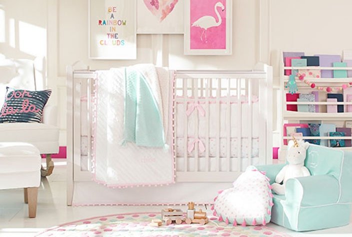 Fashion Look Featuring Pottery Barn Kids Cribs Crib Sets And