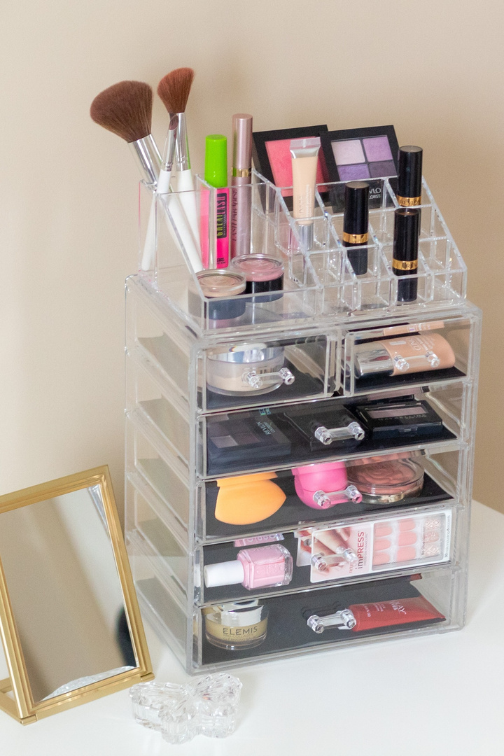 Casafield Cosmetic Makeup Organizer & Jewelry Storage Display Case, Clear  Acrylic Storage Drawer Set