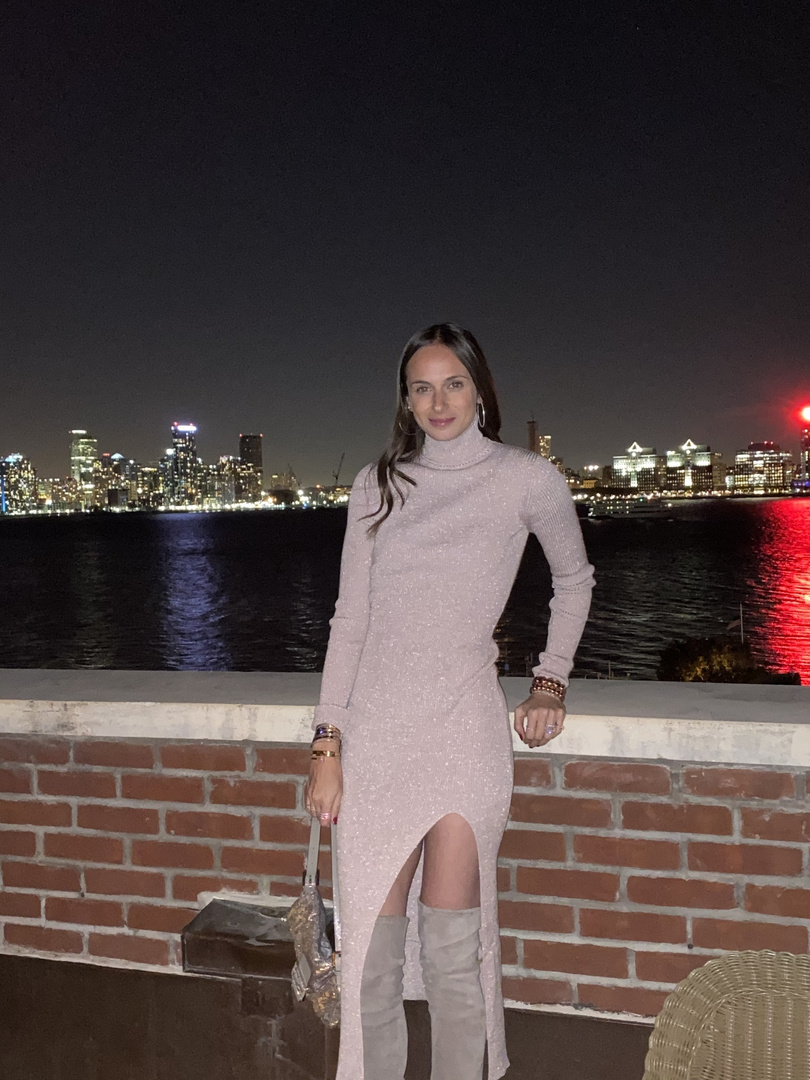 afrm jax metallic sweater dress