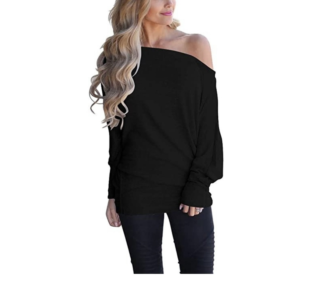 Look by Jennifer sattler featuring LACOZY Women's Off Shoulder Long Sleeve Oversized Pullover Sweater Knit Jumper Loose Tunic Tops