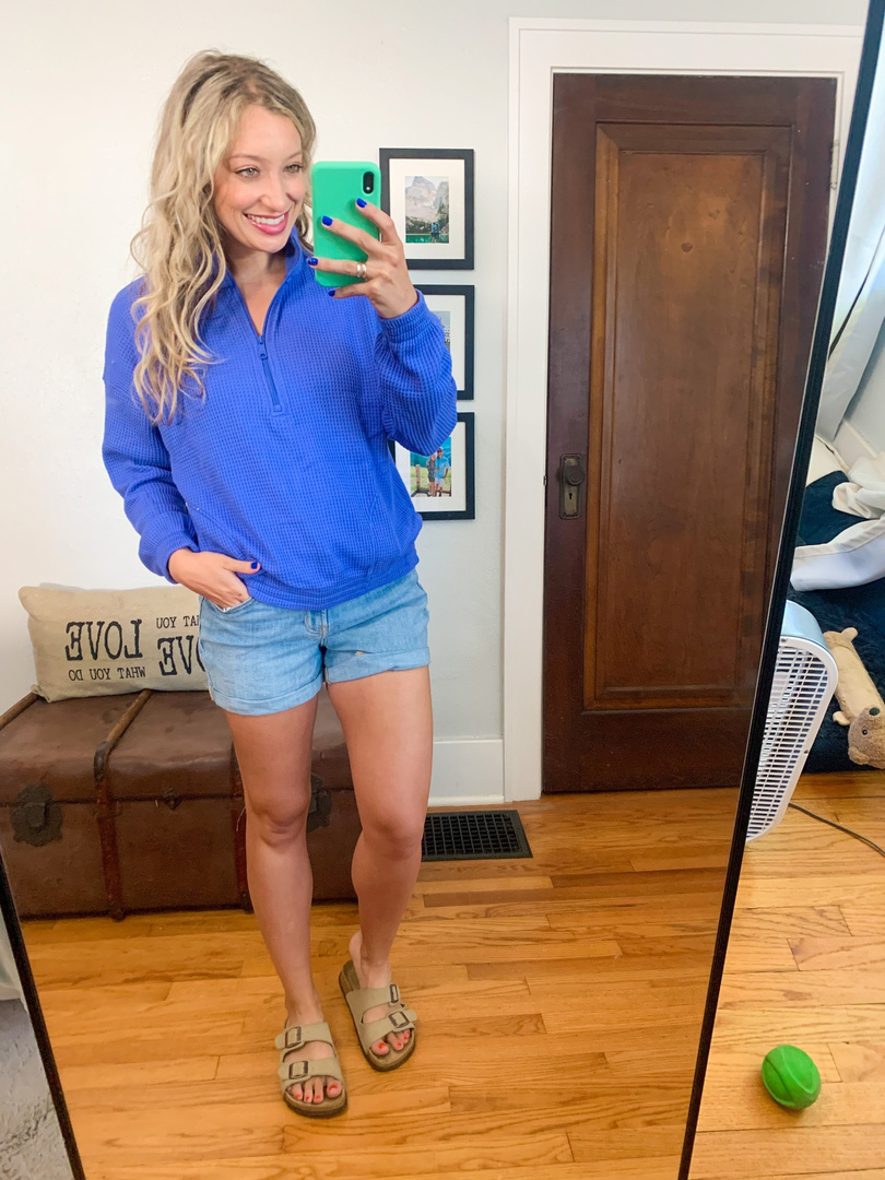 Fashion Look Featuring aerie Jumpers & Hoodies and Old Navy Shorts by ...