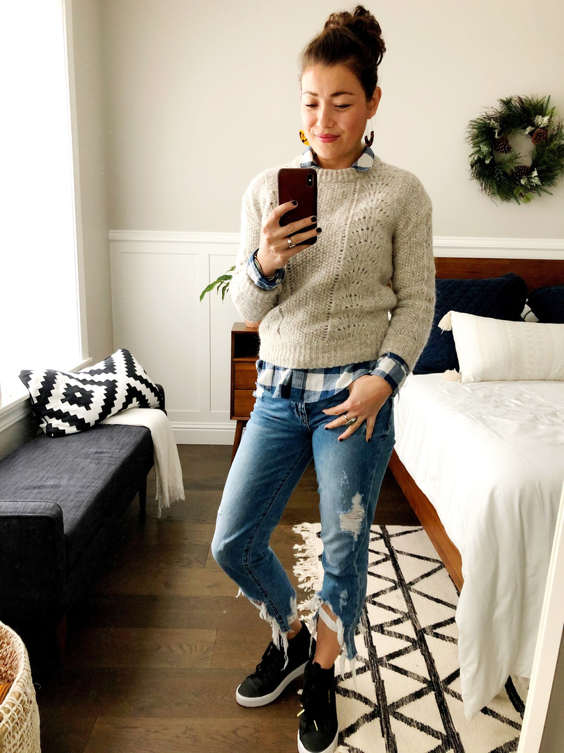 Fashion Look Featuring adidas Sneakers Athletic Shoes and Rails Sweaters by themomedit ShopStyle