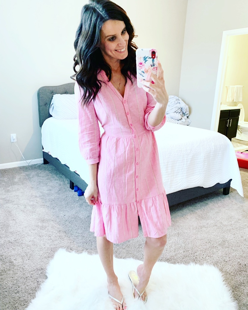 Old navy outlet pink stripe dress