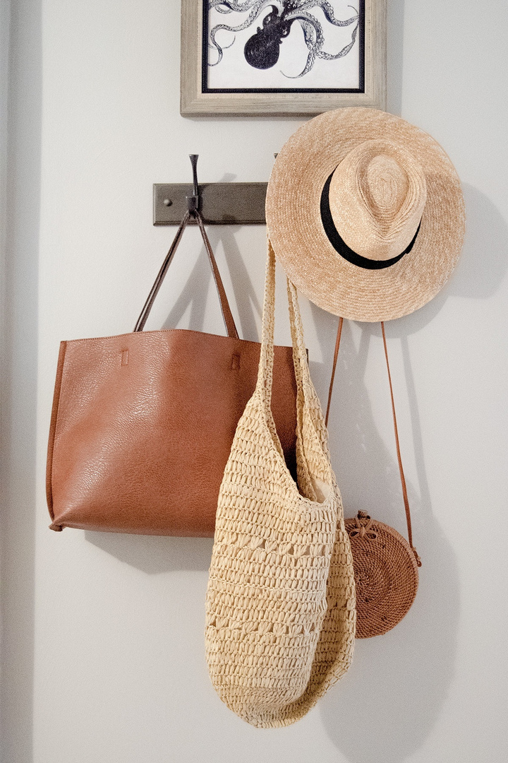 Round Ata Rattan Bag (Brown) - Bali Bag Straw Boho Beach Bag