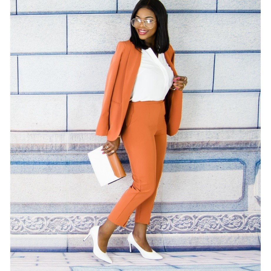 orange longline blazer