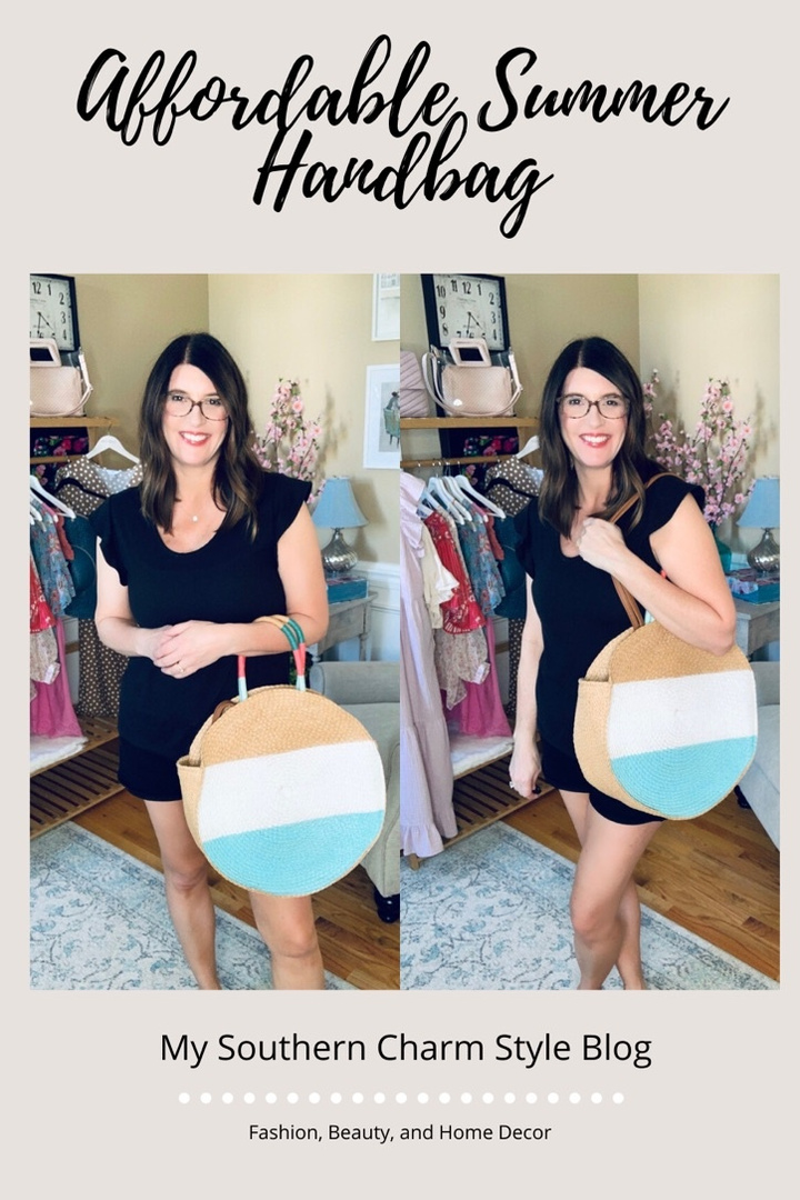 time and tru straw circle tote