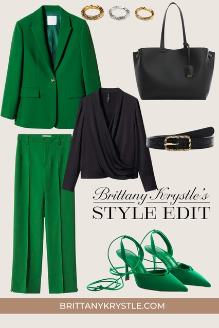 MANGO Chic Green Suit Style Edit for Work #ShopStyle #MyShopStyle #spring #workwear