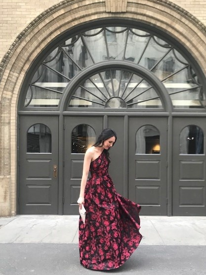 Carmen marc valvo outlet infusion red dress