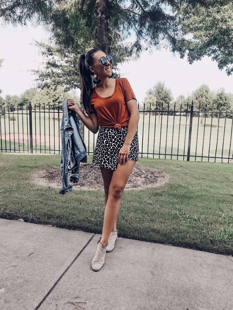 Cord Skirt Leopard Print Mini Wrap Skirt Fashion Look Featuring