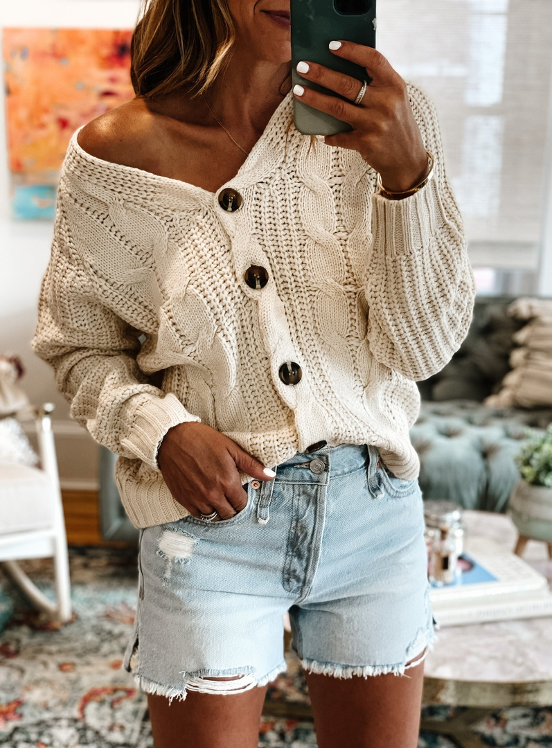 EDITED Maikai Knit Top, Black Women's Cardigan