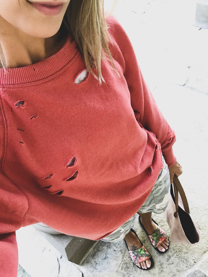 aerie distressed sweatshirt