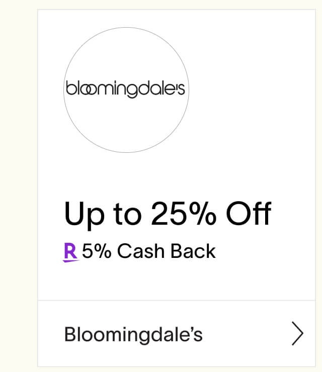 Bloomingdale's up to 25% off