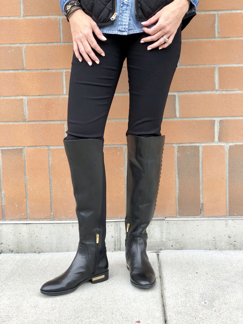 Fashion Look Featuring Vince Camuto Boots and Old Navy Vests by Officegirl1 ShopStyle