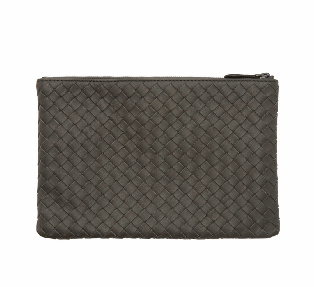 Look by Jennifer sattler featuring Bottega Veneta Grey Small Intrecciato Pouch