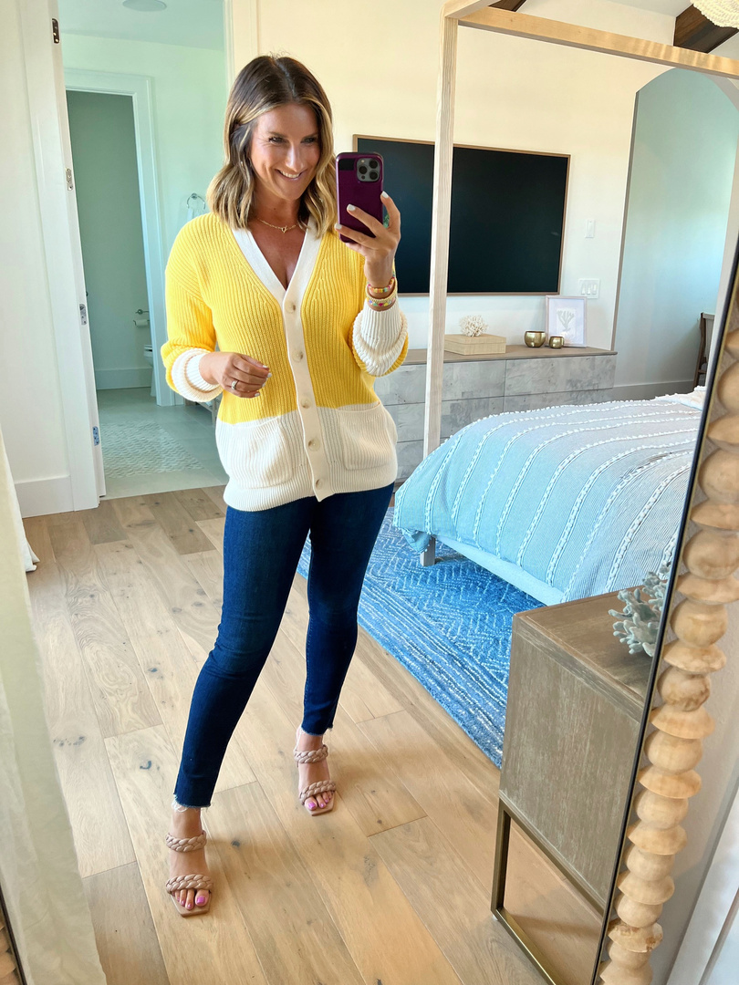 Fashion Look Featuring LOFT Cardigans and Liverpool Los Angeles Skinny