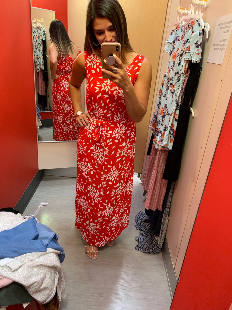 a new day red floral dress