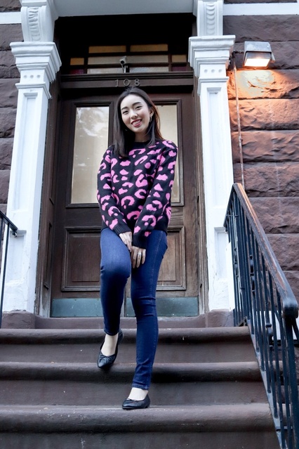 Neon and leopard print in one sweater.    #casualchic