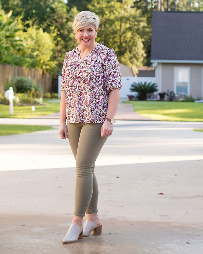 Look by Savvy Southern Chic featuring Women's Ruffle Short Sleeve V-Neck Blouse - Knox RoseTM