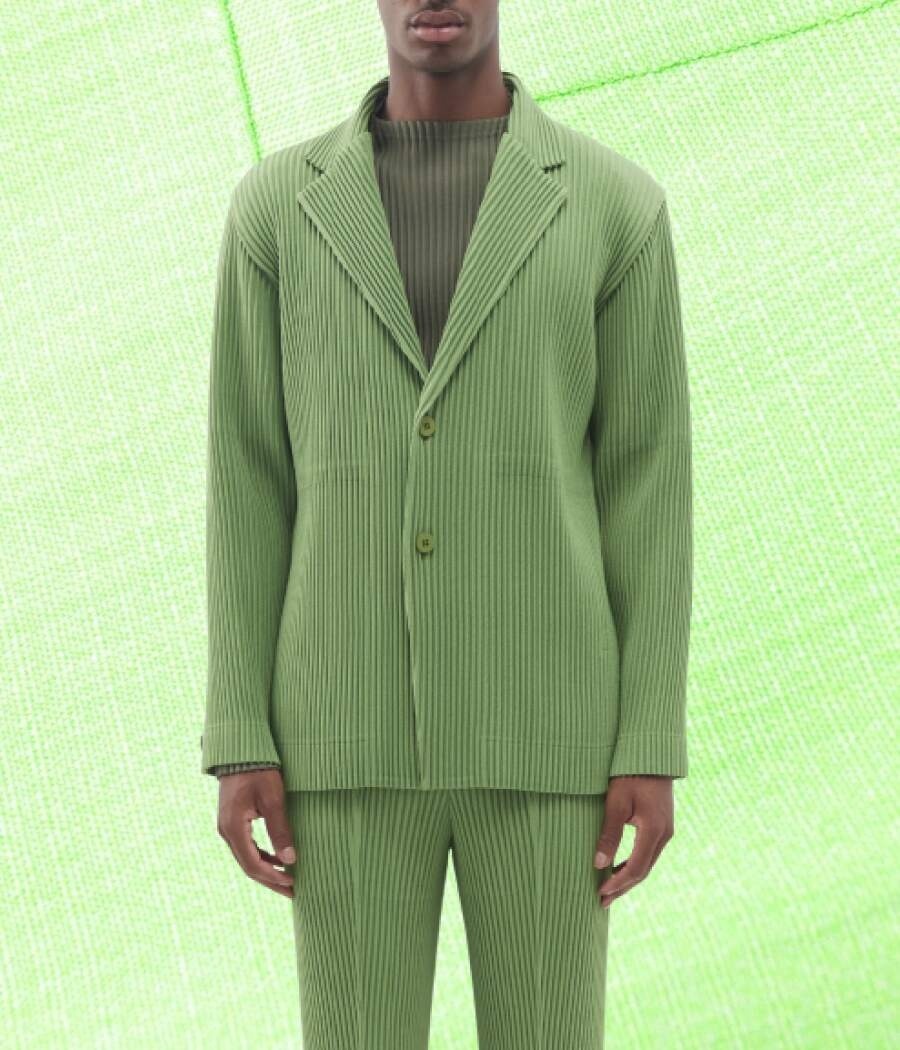 MATCHESFASHION+Homme Plissé Issey Miyake Single-breasted Technical-pleated Suit Jacket - Green