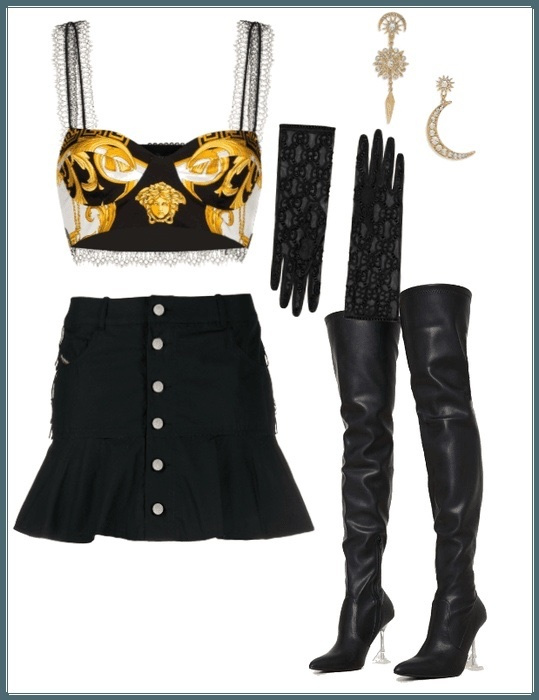 Fashion Look Featuring Versace Bras and Gucci Gloves by MeroSaili -  ShopStyle