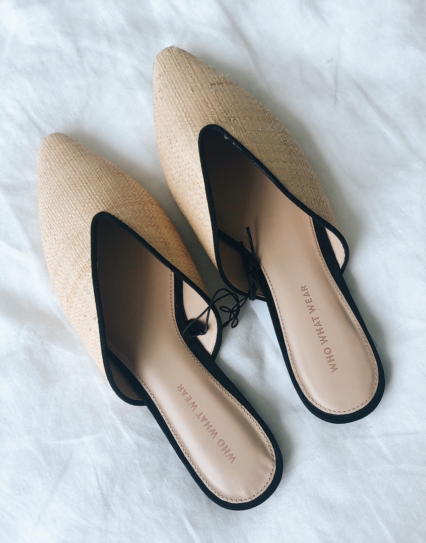 tan backless mules
