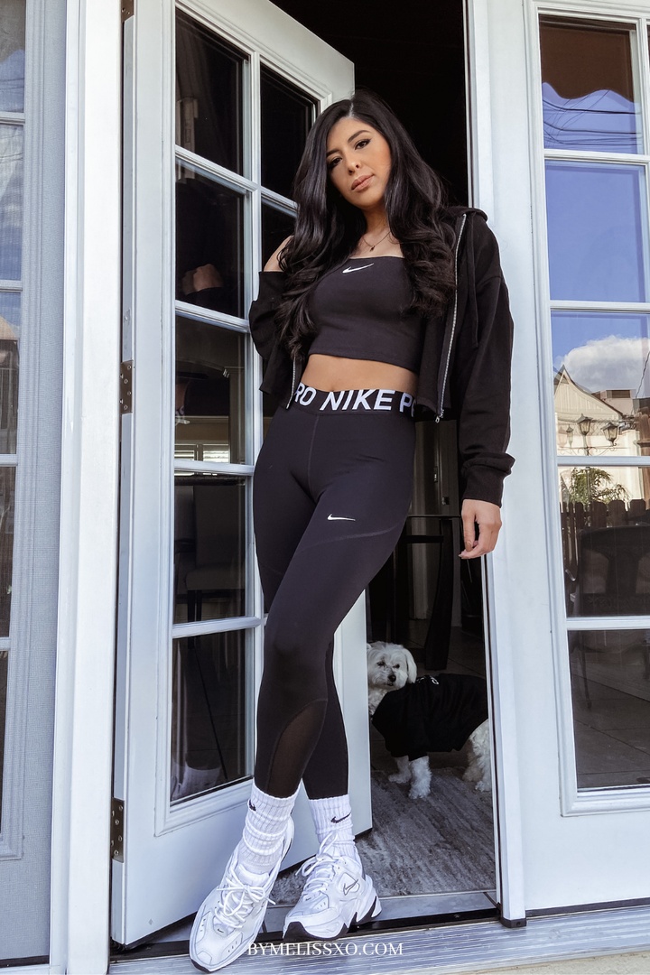 Nike Plus air black high waisted zip front leggings, ASOS