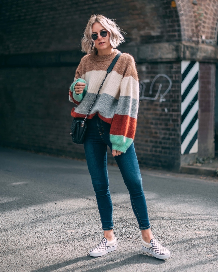Look by Lian Galliard featuring ASOS DESIGN ASOS FARLEIGH High Waist Slim Mom Jeans In Hawthorn Mid Stonewash with Busted Knees and Let-Down Hems