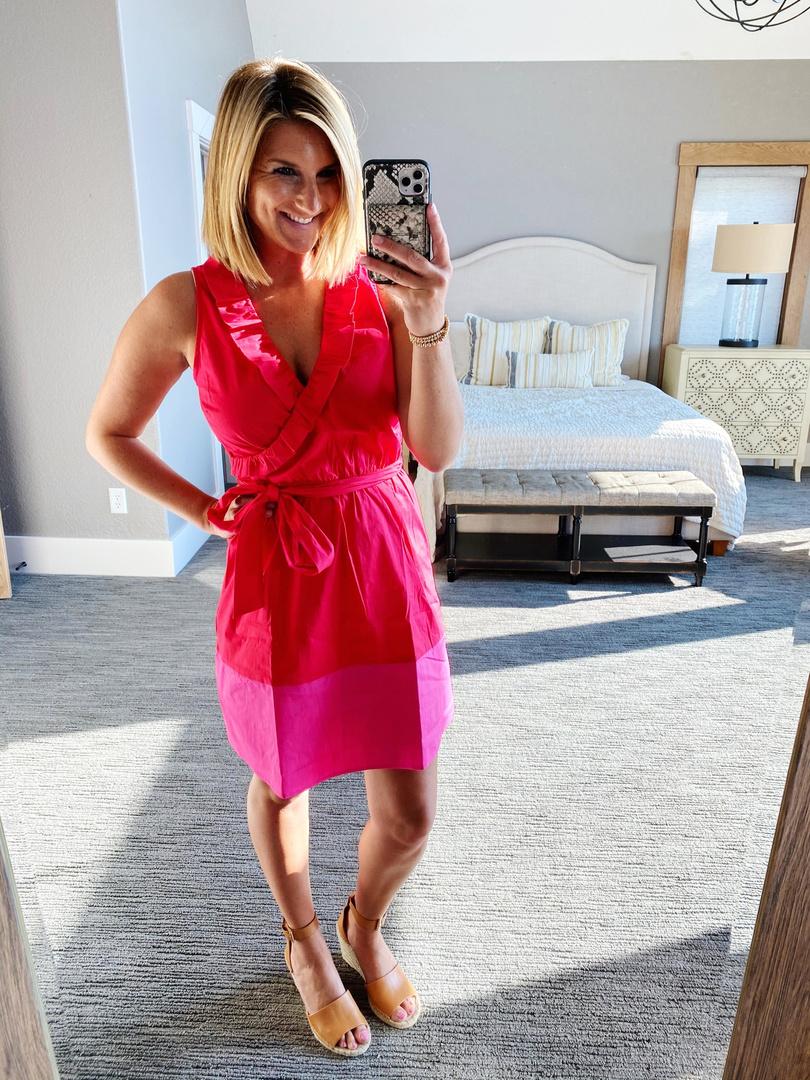 colorblock wrap dress