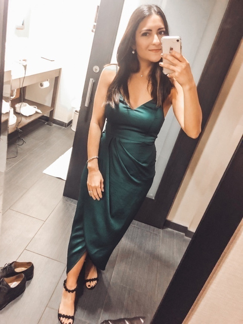 satin faux wrap maxi dress