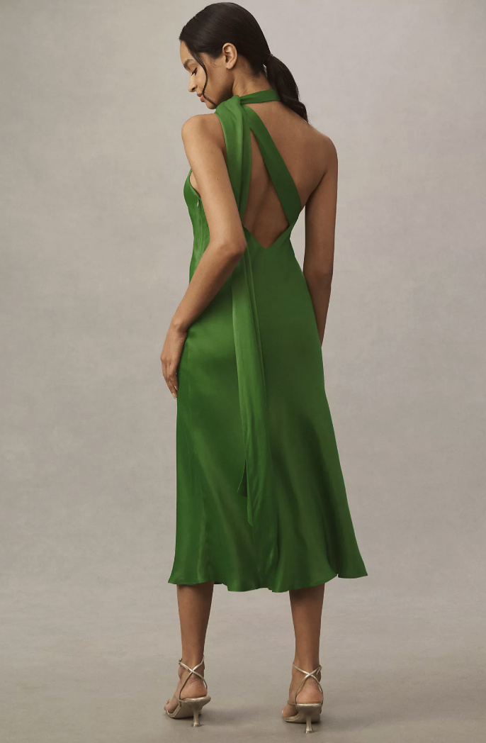 Midi Dress Bhldn Green Velvet Dress BHLDN Women's Green Dresses