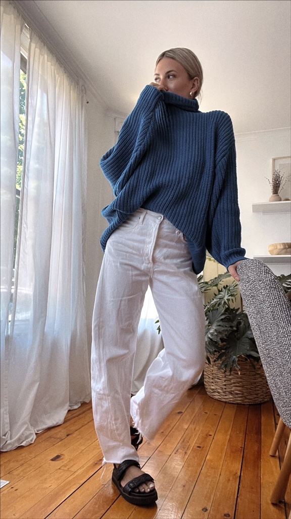 Look by The Mom Edit featuring Swim Too Deep Turtleneck Sweater