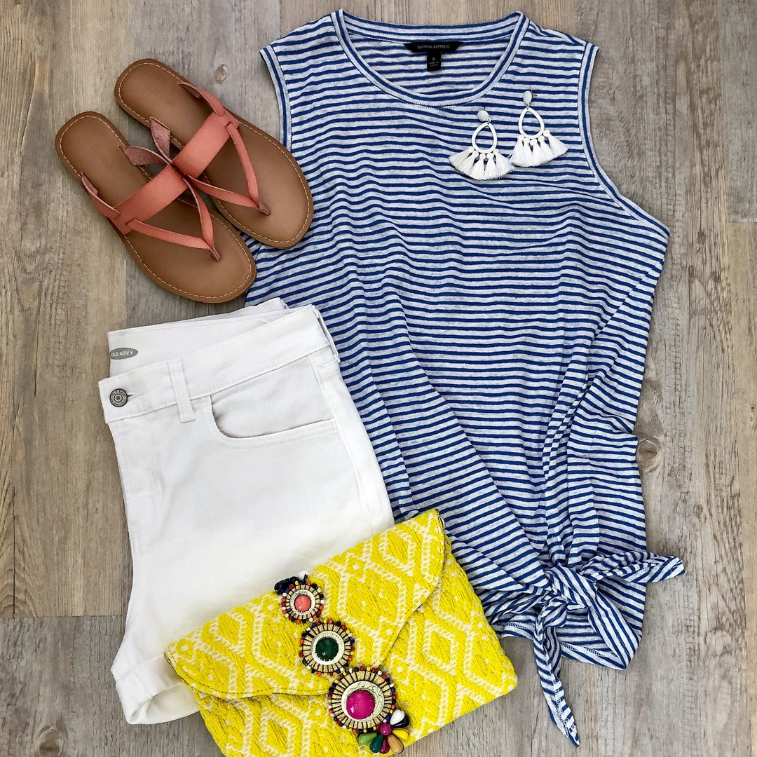 Fashion Look Featuring Banana Republic Tops and Old Navy Shorts by KeciaDailey ShopStyle
