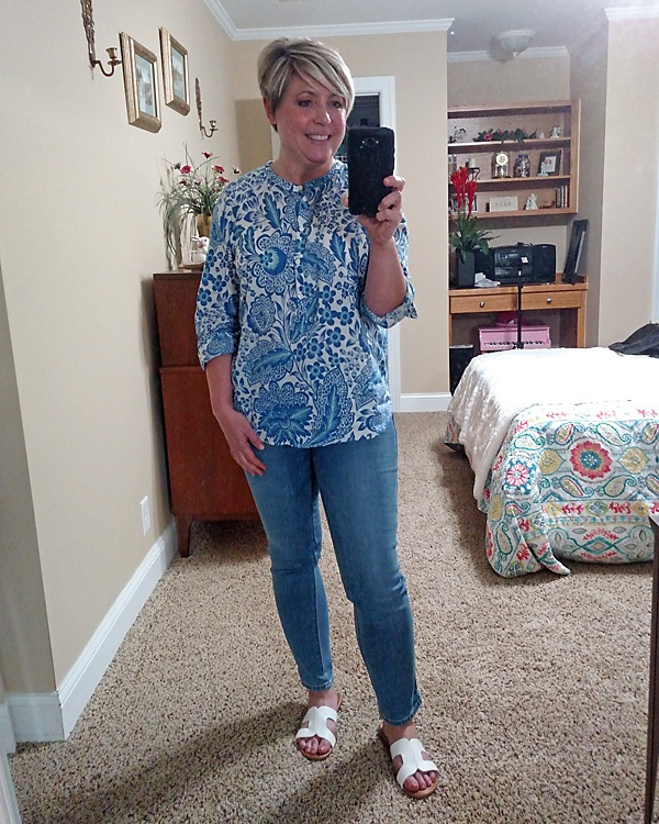 Look by Savvy Southern Chic featuring Lee Riders Women's 3/4 Sleeve Popover Shirt