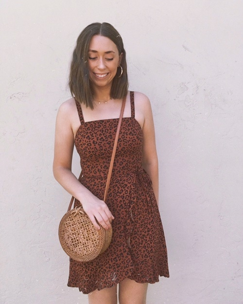 plus size leopard slip dress