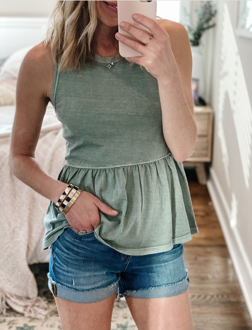 madewell high rise cuffed denim shorts