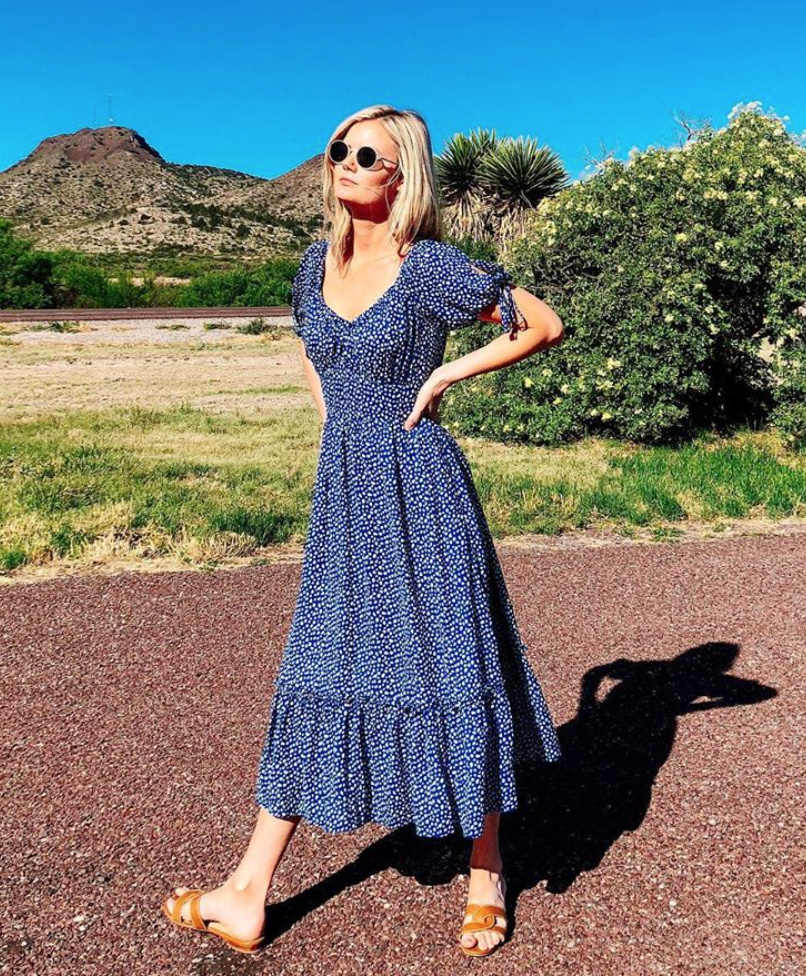 Moon river polka hot sale dot midi dress