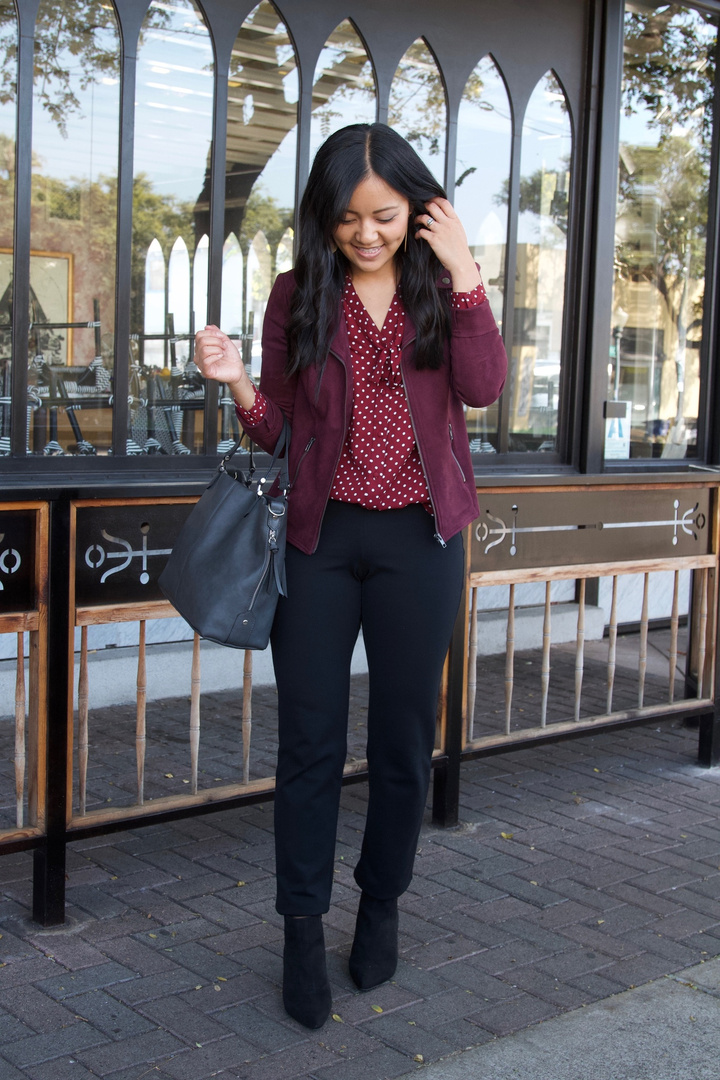 How Moms Get Dressed in No Time, black slacks + cardigan, ShoptheKei.com