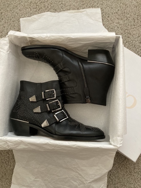 Look by CandaceKell10 featuring Chloé - Susanna Studded Leather Ankle Boots - Black
