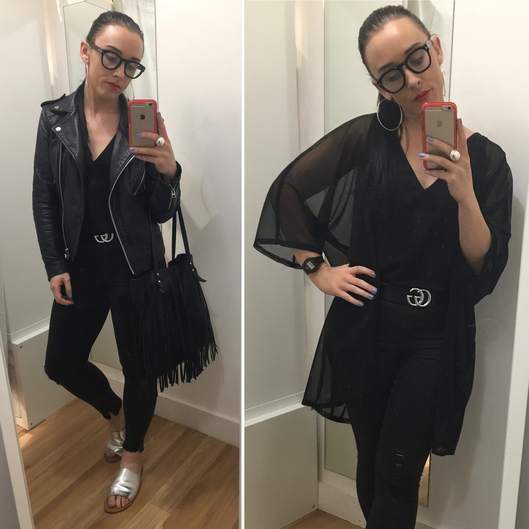 Look by iamkatiemac featuring Lapelled leather biker jacket